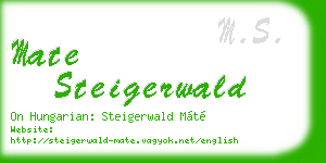 mate steigerwald business card
