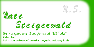 mate steigerwald business card